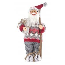 Χριστουγεννιάτικος Διακοσμητικός Άγιος Βασίλης, Γκρι (30cm)